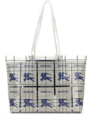 Burberry Geborduurde Pvc Shopper - Grijs