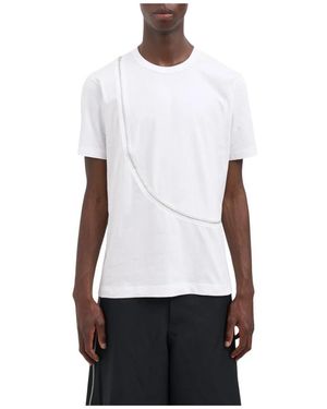 Comme des Garçons Tops ,Wit ,Katoen Asymmetrisch Rits T-Shirt