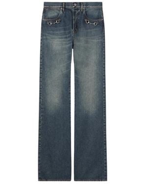 Gucci Baumwoll-Denim-Hose Mit Horsebit-Detail - Blau