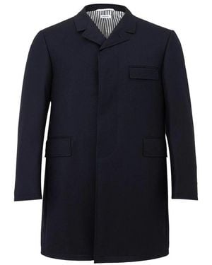 Thom Browne Single-Breasted Coats - Blue