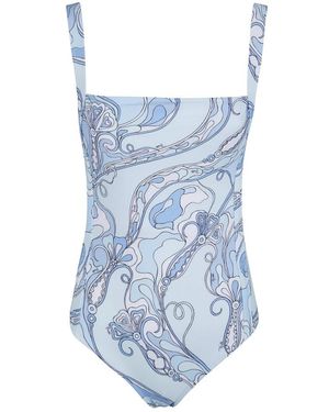 PUCCI Badmode ,Blauw ,Bedrukt Badpak Uit Één Stuk
