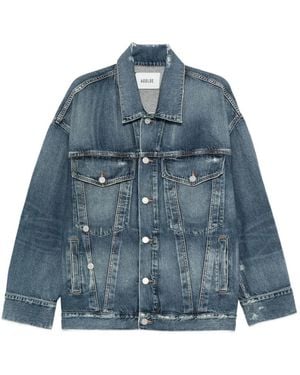 Agolde Jassen ,Blauw ,Denim Lichtblauwe Denim Jack Met Zakken