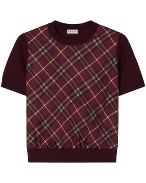 Burberry Round-Neck Knitwear - Purple