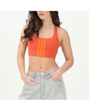 adidas Fitness ,Oranje ,Leer Optime Workout 3-Stripes Bh