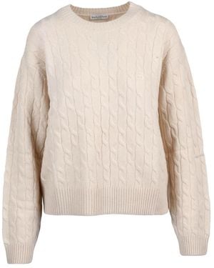 Ballantyne Pullover Mit Zopfmuster Und Rundhalsausschnitt - Natur