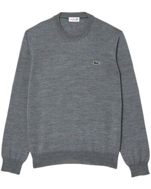 Lacoste Round-Neck Knitwear - Grigio