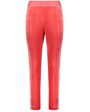 Alberta Ferretti Velvet-Effect Track Pants - Rood