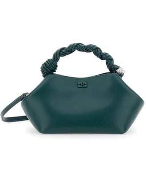 Ganni Tassen ,Groen ,Leer Top-Zip Leren Handtas