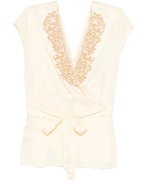 Antik Batik Sleeveless Tops - Natural