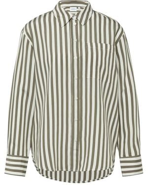 Comma, Jacquard Stripe Blouse - Wit