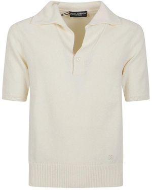 Dolce & Gabbana V-Neck Knitwear - Natural