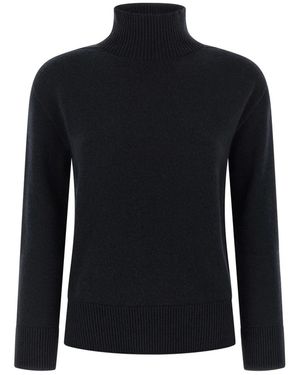 Max Mara Truien & Vesten ,Blauw ,Kasjmier Quercia Turtleneck Trui - Zwart