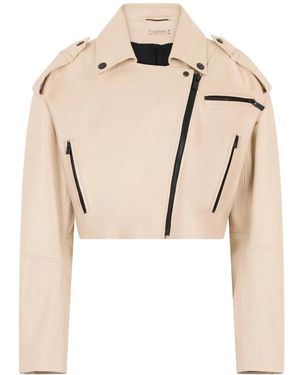 The Mannei Leather Jackets - Natural