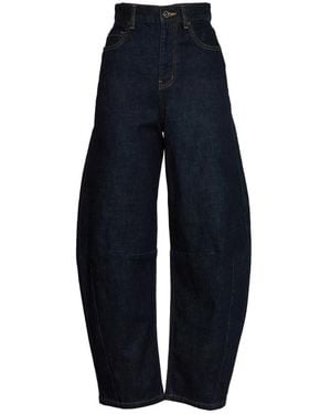 Self-Portrait Loose-Fit Jeans - Blue
