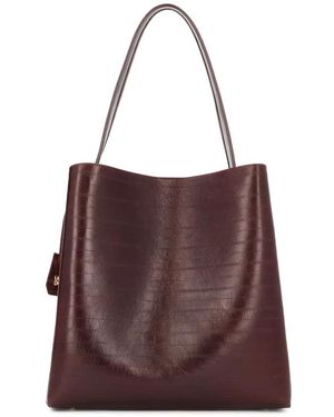 Kazar Ledertasche Mit Vertikalem Prägemuster - Braun