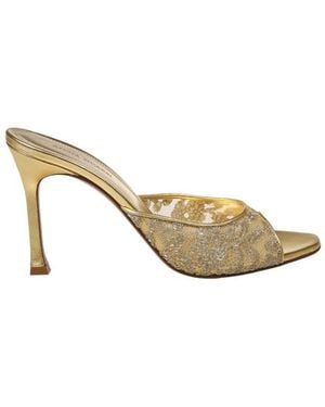 AMINA MUADDI Heeled Mules - Metallic