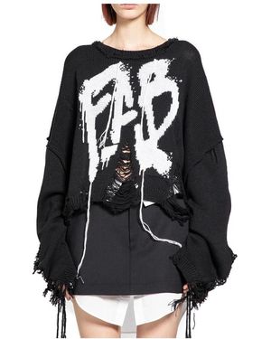 Ssheena Fab Distressed Knit - Schwarz
