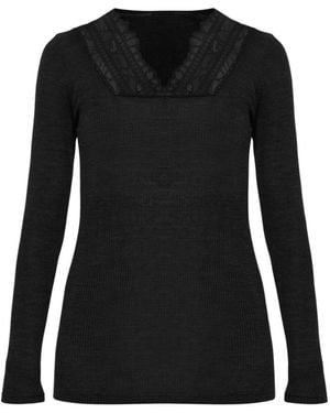 Hanro Long Sleeve Tops - Nero