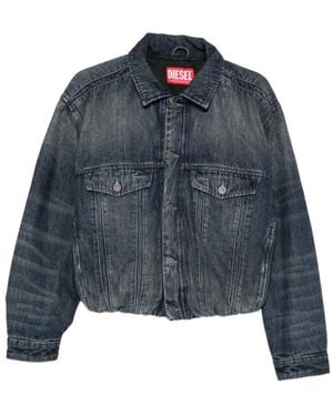 DIESEL Denim Jack Met Verwassen Effect - Blauw