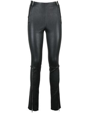 Helmut Lang Skinny Leren Broek - Grijs