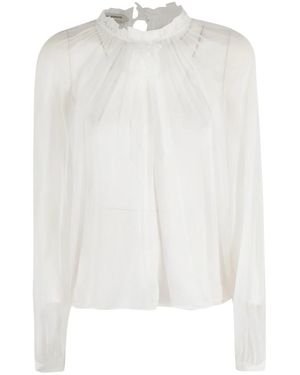 Alberta Ferretti Witte Chiffon Bloemenshirt