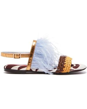 La DoubleJ Flat Sandals - Blauw