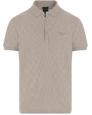 BOSS Tops ,Katoen Katoenen Poloshirt Met Dambordpatroon - Grijs