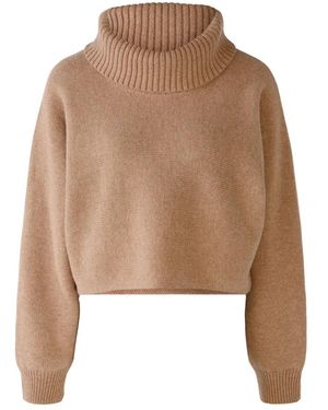 Ouí Cropped Rollkragenpullover - Braun