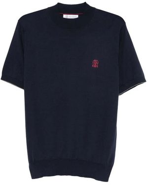 Brunello Cucinelli Round-Neck Knitwear - Blue
