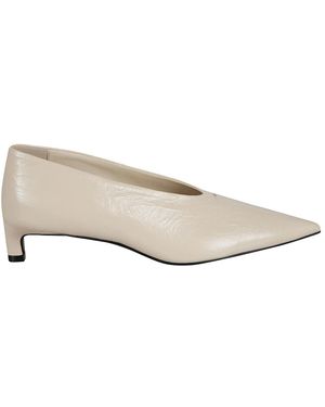 Jil Sander Schoenen ,Wit ,Leer Crinkled Patent Leather Pumps