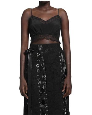 Simone Rocha Lace Trim Negligee Bralette - Zwart