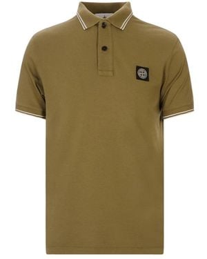 Stone Island Tops ,Groen ,Katoen Polo M Corta Slim Fit