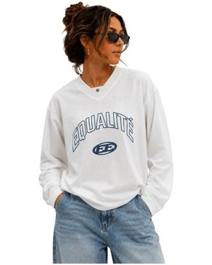 Equalite Tops ,Wit ,Senna Mesh Jersey Longsleeve - Grijs