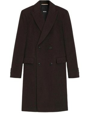 HUGO Double-Breasted Coats - Black
