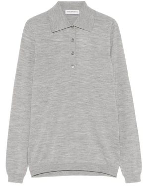GOES BOTANICAL Merino polo pullover - Grau