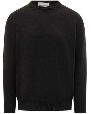 Amaranto Round-Neck Knitwear - Negro