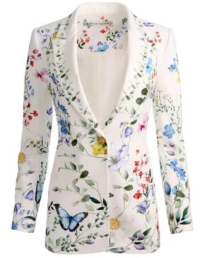 Alice + Olivia Jassen ,Veelkleurig ,Leer Breann Blazer - Wit