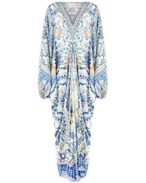 CAMILLA T Shape Long Kaftan - Blau