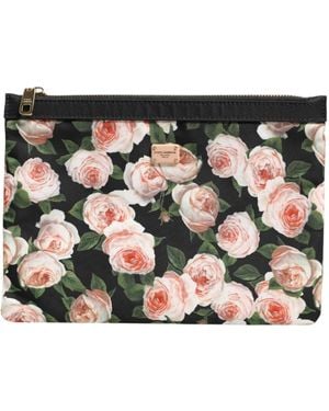 Dolce & Gabbana Bloemen Dg Plaque Clutch Tas - Metallic