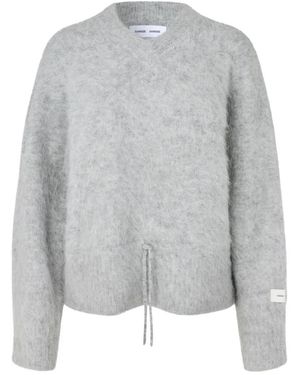 Samsøe & Samsøe Truien & Vesten ,Grijs ,Leer Salo V-Neck