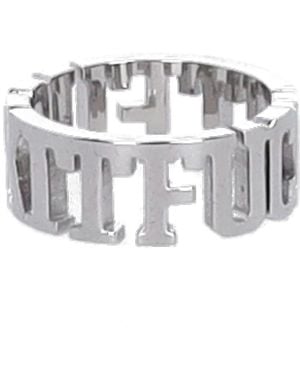 Huf Herren Silber Edelstahl Grafik Ring - Mettallic