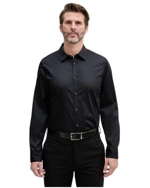 ARMANI EXCHANGE Overhemden ,Blauw ,Katoen Lange Mouwen Shirt - Zwart