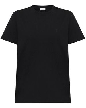 Balmain Tops ,Zwart ,Katoen Katoenen T-Shirt Met Geborduurd Logo