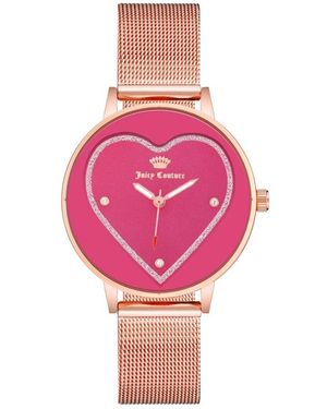 Juicy Couture Accessoires ,Roze ,Roze Roestvrijstalen Analoge Horloge
