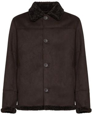 Herno Faux-Shearling-Jacke - Schwarz