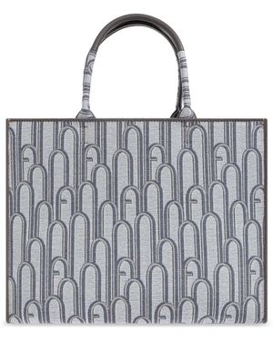Furla Tassen ,Blauw ,Katoen Opportunity L Tote - Metallic