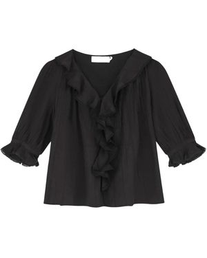 Skall Studio Overhemden ,Zwart ,Katoen Clea Blouse