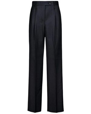 Ferragamo Broeken ,Grijs ,Wol Pinstripe Wolbroek - Blauw