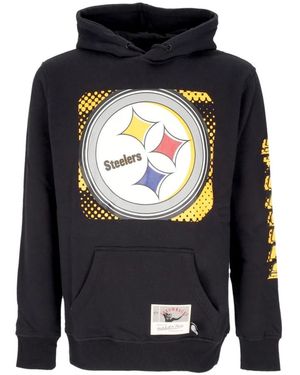 Mitchell & Ness Hoodies & Sweatvesten ,Zwart ,Katoen Pittsburgh Steelers Nfl Hoodie Zwart - Blauw