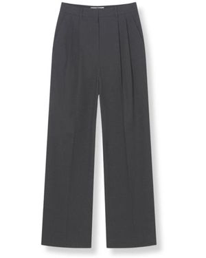 DUNST Broeken ,Grijs ,Polyester Wide Broek Met Dubbele Plooi